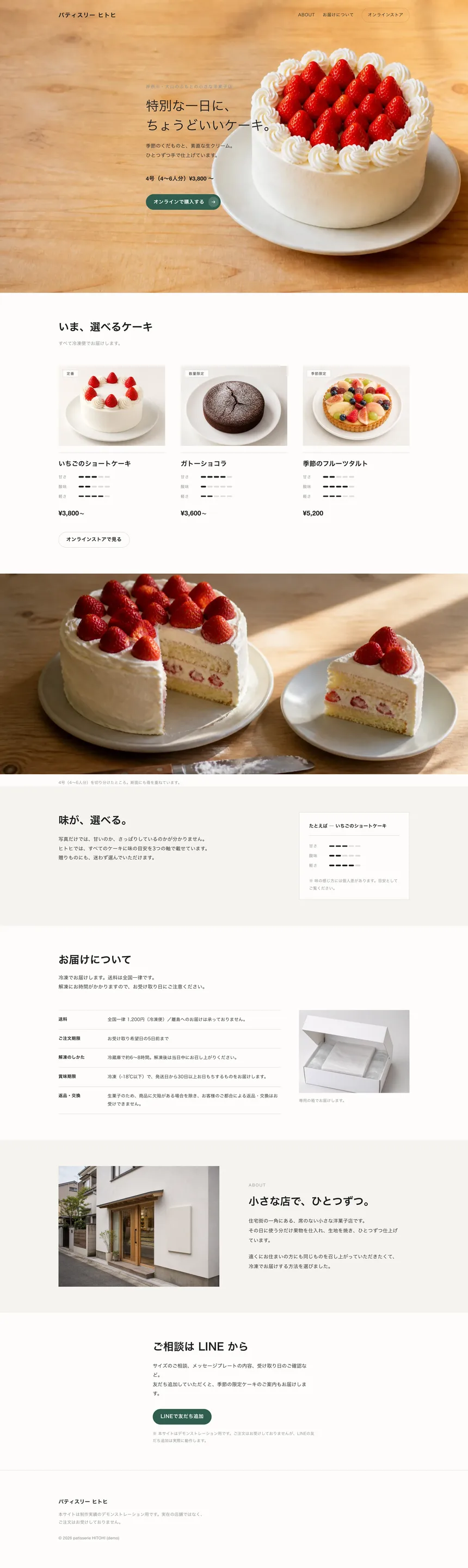 パティスリー ヒトヒ のPC表示(ページ全体)